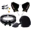 Conjunto Sexy de Três Peças, Plug Anal, Eletrodomésticos Masculinos e Femininos, Produtos Sexuais, Conjunto Sexual de Metal Sm, Cauda de Raposa