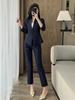 Conjunto de Traje Negro Nuevo Estilo al por Mayor para Primavera y Otoño para Mujer, Elegante Uniforme de Trabajo de Recepción de Hotel de Lujo, Atuendo Profesional para Mujer