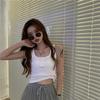 Chaleco Deportivo de Talla Grande para Mujer para Niñas Gorditas Verano para Usar como Prenda Exterior Blanco Tirantes Interior Adelgazante Ajustado Sin Mangas Corto Top Básico