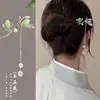 Horquilla de madera antigua con borlas para mujer, de sándalo negro, de alta calidad, para el pelo, elegante, para cheongsam y Hanfu.