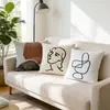 Almofada Decorativa Estampa de Linha Artística Minimalista Almofada para Sofá de Casa Almofada de Cabeceira Pedido em Lote