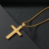 Colgante de cruz de acero inoxidable fundido transfronterizo para hombre, collar con diseño de cáñamo, estilo hip hop, joyería de fábrica.