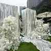 Tela elástica de plata brillante, tela de plata metálica para bodas, tela metálica dorada, tela decorativa para bodas, tela decorativa dorada y plateada, tela brillante para fondos