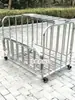 Carrito de Bolas de Acero Inoxidable Cesta Gruesa de Almacenamiento para Guardería Aro de Baloncesto Infantil Carrito Móvil Plegable para Adultos Estante de Bolas