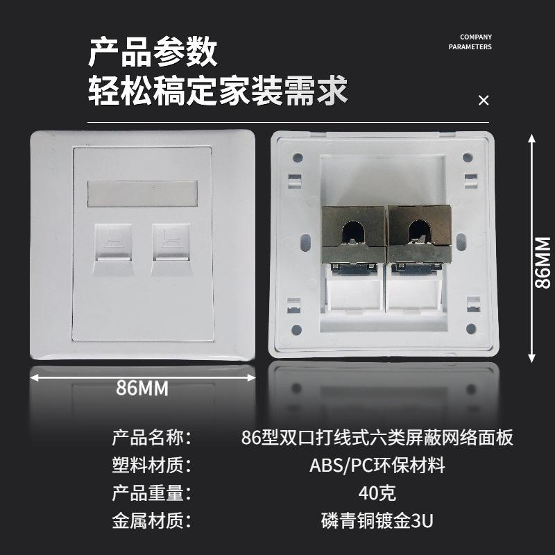 86型双口六类屏蔽打线3