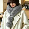 Novo estilo de inverno cachecol felpudo aconchegante e relaxado para mulheres, aquecedor de pescoço de pele sintética quente, versão coreana cachecol de pescoço de pelúcia versátil