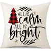 Juego de Fundas de Almohada Transfronterizas para Navidad Europea y Americana, Funda para Cojín de Sofá de Sala de Estar, Funda para Almohada de Cintura con Reno Papá Noel Árbol, Suministro de Fábrica