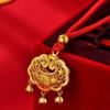 Colgante de oro arena del mismo estilo de la tienda de oro Ruyi con cerradura de longevidad, collar con cerradura de seguridad, colgante de oro antiguo, bolso con cerradura hueco para mujer