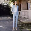 AD Traje profesional de alta gama para mujer ropa de otoño chaqueta de traje pequeña de un botón para ir al trabajo ropa de trabajo lugar de trabajo pantalón de dos piezas