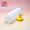 Botella Redonda Recta de LDPE de 500 ml con Boca Ancha 38-400 Boca Puntiaguda Botella para Salsa de Tomate y Condimentos Operación con Una Mano Sin Ensanciarse