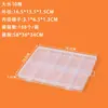 Caixa Plástica Transparente de PP com 10 Compartimentos para Acessórios de Ferragens, Caixa Organizadora para Tintas Aquarela, Caixa para Embalagem de Brinquedos