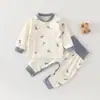 Conjunto de Ropa y Pantalones de Otoño para Bebé JQ Jingqi, Ropa Interior para Niños que Protege la Barriga para Primavera y Otoño, Algodón Puro, Pijama de Cintura Alta para Niños y Niñas