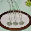 Collar de Jade Tianshan de Xinjiang con Colgante de Paz, Pulsera de Cuentas Redondas Verde Claro, Candado de Nube de Jade Tianshan, Colgante de Calabaza al por Mayor
