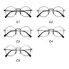 87007 Gafas de Aluminio-Magnesio Ultraligeras de Borde Ancho, Montura Redonda Pequeña Estilo Nerd, Se Pueden Adaptar Lentes Graduadas, Montura para Gafas Ópticas Retro de Marco Pequeño