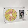 Suporte expositor pequeno de acrílico para cartões de disco de CD, porta-retrato de 3 polegadas, decoração de mesa, caixa de armazenamento de álbuns, tijolo de cartão
