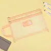 Bolsa de Almacenamiento de Malla de Doble Capa A4 Estudiante de Secundaria Información Papel de Examen Cremallera Clasificación Material Transparente Bolsa para Archivos Venta al por Mayor