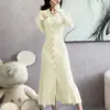 Estilo Socialité Transfronterizo Europeo y Americano Primavera y Verano Nuevo Vestido de Punto de Dobladillo Amplio Elegante de Gama Alta Ropa Fina para Mujer Nanyou