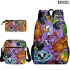 Temporada de Volta às Aulas Transfronteiriça Mochila Estudantil Bonecos de Palito de Madeira e Escrituras do Mar Tungtungtung Mochila Bolsa de Ombro Estojo Conjunto de Três Peças