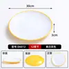 Juego de 10 platos redondos de melamina para restaurantes de comida rápida, platos para platos fríos de catering comercial, platos de plástico para arroz frito y platos para fideos fritos