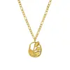 Cadena para clavícula Marka French Ins Cold Style Vintage Jewelry con colgante de tulipán, acero de titanio y oro de 18 quilates, P1095