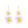 Corea del Sur Dongdaemun Nueva Venta Caliente Pequeños Aretes de Crisantemo Zou Moda Combinable Verano Fresco Aretes de Girasol