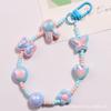 Nuevo Estilo Estilo Dopamina Llavero Colgante de Lazo de Colores Accesorios de Cadena de Cuentas de Colores Decoración para Bolsa de Auriculares