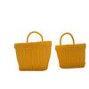 Cesta de picnic cuadrada de plástico tejido con imitación de ratán, asa, cesta de imitación de ratán, cesta de compras, cesta para verduras, cesta para recoger fruta, cesta para frutas y verduras