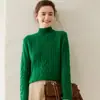 Suéter de cachemira de tres hilos y cinco agujas con cuello semi-alto engrosado, nuevo para otoño e invierno 2026, suéter de punto trenzado holgado adelgazante para mujer