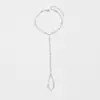 Nova Pulseira Simples da Moda para Mulheres Corrente de Escravo Anel Anel de Dedo Fornecimento Direto da Fábrica Pulseira de Dedo com Contas de Cobre Pulseira