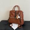 Bolsa de Mão Retro Estilo College Transfronteiriça Feminina 2026 Nova Mochila de Inverno Grande Capacidade Bolsa Transversal Estudante