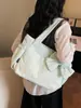 Bolso de Hombro Acolchado con Lazo, Estilo Fresco y Sencillo para Mujer, Bolso Tote Versátil de Color Sólido para el Día a Día, Bolso Ligero para Portátil para Viajar