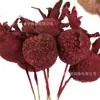 Pequena fruta de romã única de espuma verde de simulação fresca, materiais decorativos para arranjo de flores de guirlanda de rattan de Natal DIY feito à mão