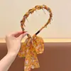 Diadema Trenzada Integrada con Cinta Floral para Niñas, Diadema Alta Antideslizante con Dientes, Pinza para el Cabello para Niñas