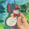 Pinza de Bastón Estilo Navidad, Pinza de Tiburón Peludo Verde, Pinza Linda de Muñeco de Nieve y Hombre de Jengibre, Adorno para el Cabello de Fiesta Festiva