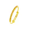 Nuevo Pulsera de Abalorios de la Suerte Chapada en Oro para Mujer, Pulsera Vintage Ajustable, Accesorio Versátil de Muñequera de Moda