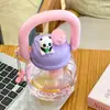 Novo Copo de Água Panda para Menina Idosa Barriga Grande Copo de Grande Capacidade Tipo Seringa Copo Espacial de Alto Valor Portátil Estilo Americano