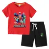 Camiseta Infantil 2026 Verão Nova Roupa Infantil de Comércio Exterior Estilo Ins Coreano Algodão Manga Curta e Shorts Conjunto de Duas Peças Infantil