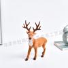 Figura de Ciervo Simulada con Artesanía de Pelo, Modelo Pequeño de Ciervo para Decoración de Escritorio en Casa, Escaparate Navideño y Accesorio Fotográfico