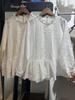 Primavera 2026 Nuevo Top de Mujer con Cuello de Encaje Estilo Mori Japonés Sudadera de Punto Camisa de Muñeca Estilo Comercio Exterior Capa Base
