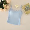 Cinta de encaje sexy con almohadilla para el pecho, pequeño cabestrillo para mujer, novedad de verano, prenda exterior corta y pura, chaleco interior con espalda descubierta