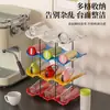 Portavasos de escritorio, organizador de tazas, estante de almacenamiento, mostrador de bar, taza para café y té, color contrastante, diseño ondulado, organizador multicapa