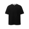 Camiseta de Manga Corta con Cuello Redondo de Doble Capa Bloque de Color para Hombre Verano Holgada Casual Waffle Falso Dos Piezas Superior Ins Marca de Tendencia