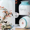 Nuevo Estilo Chino Flor de Loto y Peonía Pintados a Mano Cerámica Jarrón Pequeño Jingdezhen Jarrón Pequeño Transparente Adornos para Arreglos Florales de Sala de Estar