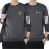 Sudadera para hombre 2025 otoño estilo americano holgada manga larga cuello redondo engrosada ropa deportiva pullover modelo moderno peso pesado
