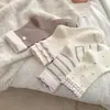 Calcetines Otoño Nuevo Estilo Estilo Coreano Botón Raya ins Dobladillo Medio Pantorrilla Calcetines Estilo Japonés Puntos Gasa Encaje Volantes Calcetines