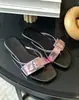 Chanclas Cuadradas con Hebilla Estilo Coreano para Mujer, Nuevo Modelo Verano 2026, Sandalias Deslizables de Suela Suave para Vacaciones en la Playa