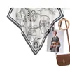 Lenço Pequeno de Seda Retrô Versátil para Mulheres, Estilo Palaciano, Lenço de Seda Estampado Elegante, Lenço Quadrado, Protetor de Pescoço