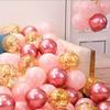 Decoración de globos de boda rojos y rosas para Internet, conjunto de boda, decoración para dormitorio de mujer, linda princesa, cumpleaños infantil.