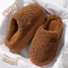 Pantuflas de algodón cálidas con suela gruesa para hombre, nuevo estilo otoño/invierno 2026, pantuflas para el hogar de interior, afelpadas, antideslizantes y silenciosas
