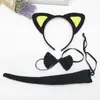 COS Diadema de Gato Negro Diadema de Orejas de Animal Diadema de Animal de Tres Piezas Día del Niño Navidad Diadema Gato
